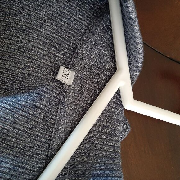 Quarter Zip Pull over Sweater Blue 2XL - Picture 9 of 9